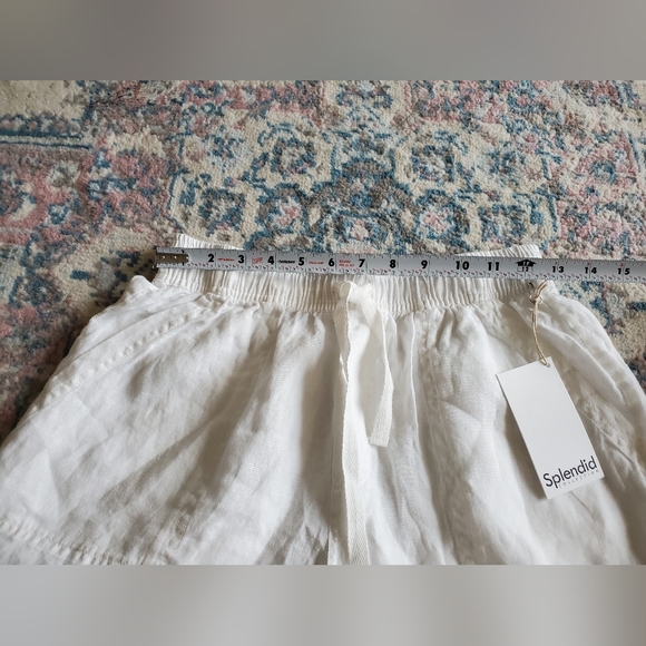 New Splendid Becka 100% Linen Shorts In White Classic Boho Summer Size S Beach - Picture 14 of 16